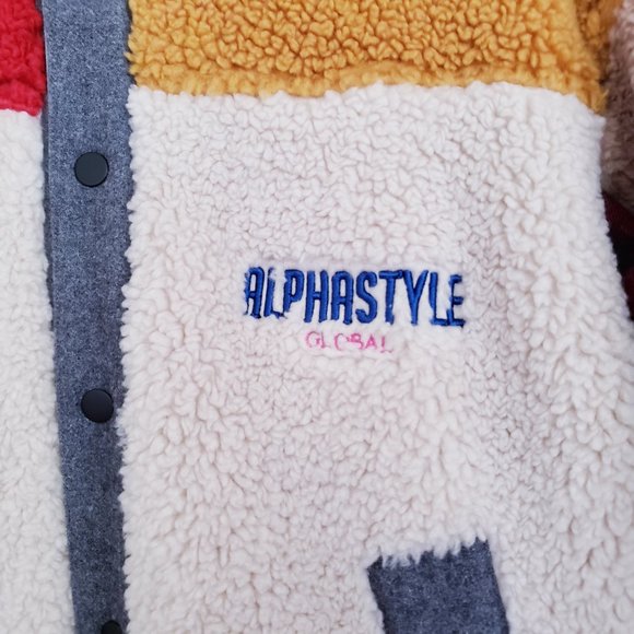 AlphaStyle Global Reversible Unisex Sherpa Coat - Picture 5 of 16